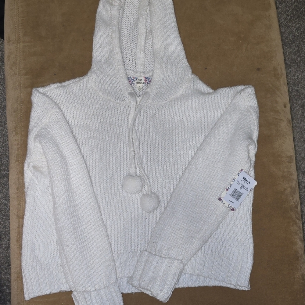 Pink Republic Cream Hooded Sweater